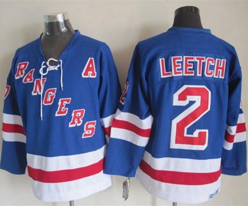 Rangers #2 Brian Leetch Light Blue CCM Throwback Stitched Jersey - Zenithce