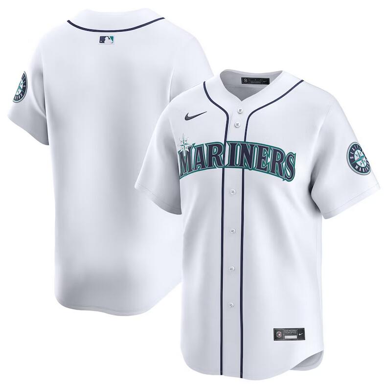 Seattle Mariners Blank White Home Limited Stitched Jersey - Zenithce
