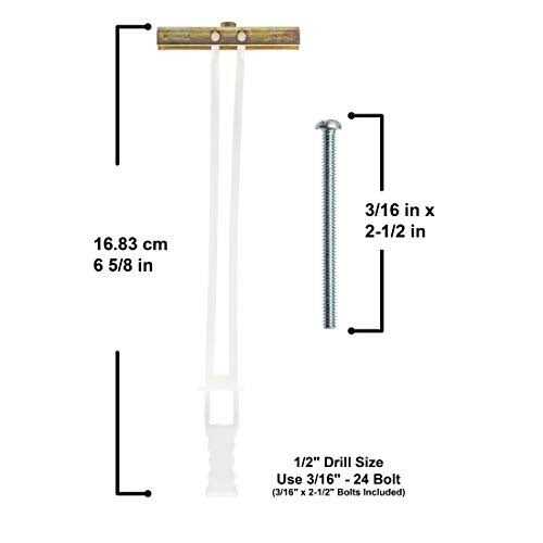 Toggler 24014 Snaptoggle Bb Toggle Bolt for Hollow Walls, 1/4-20, 100-Pack - Zenithce