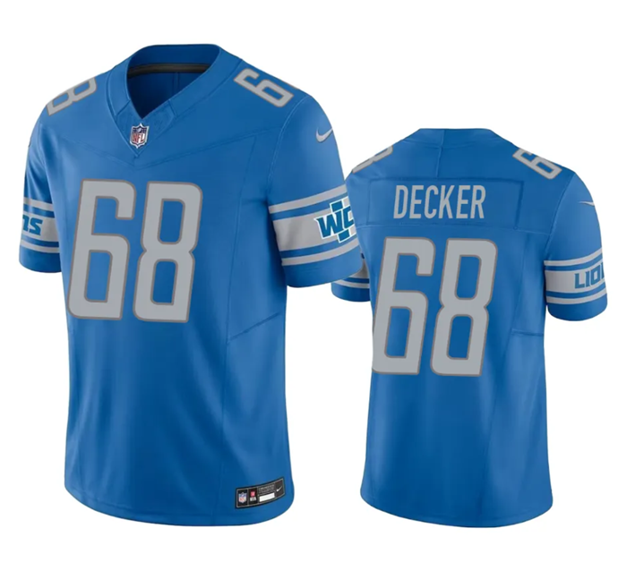 Detroit Lions #68 Taylor Decker Blue 2023 F.U.S.E. Vapor Untouchable Limited Stitched Jersey - Zenithce