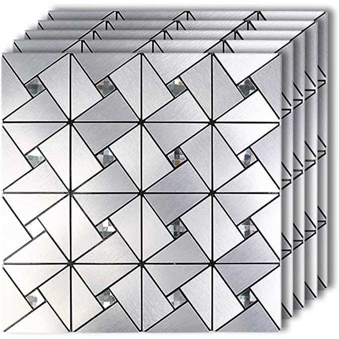 HomeyMosaic Peel and Stick Backsplash Tile Stick on Kitchen Fireplace Bathroom Windmill Glass - Zenithce
