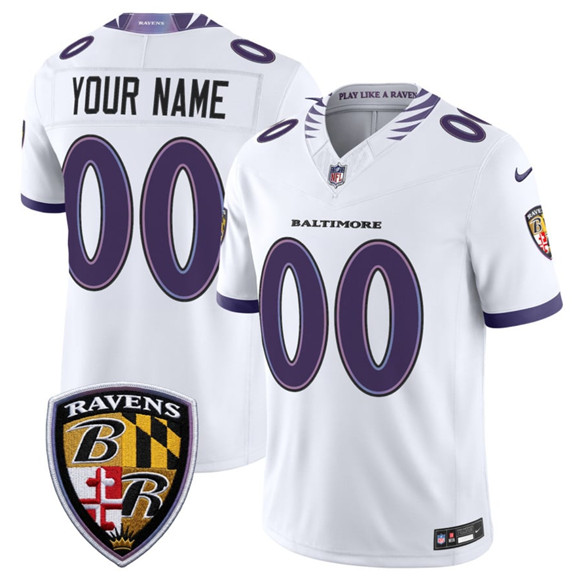 Baltimore Ravens Custom White 2026 F.U.S.E. Vapor Limited Stitched Jersey - Zenithce