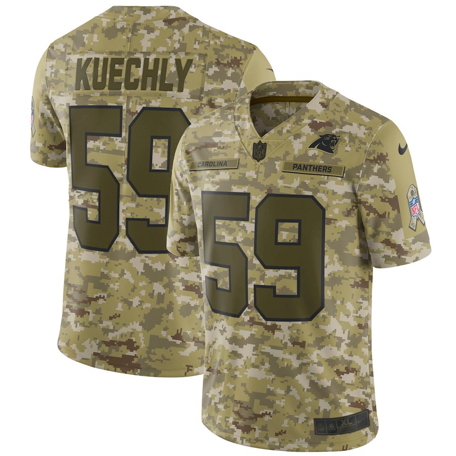 Panthers #59 Luke Kuechly 2018 Camo Salute To Service Limited Stitched Jersey - Zenithce