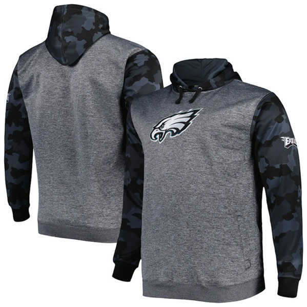 Philadelphia Eagles Heather Charcoal Big Tall Camo Pullover Hoodie - Zenithce