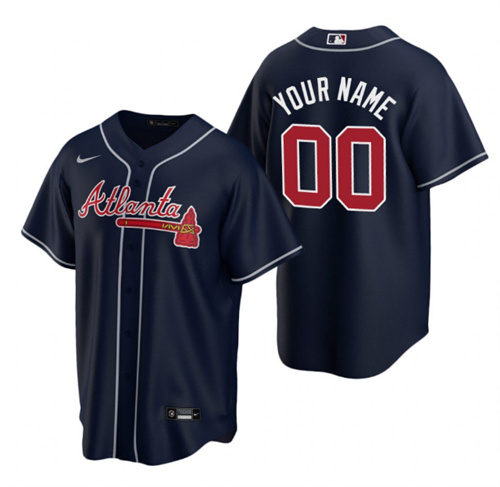 Atlanta Braves Customized Custom Navy Cool Base Stitched Jersey - Zenithce