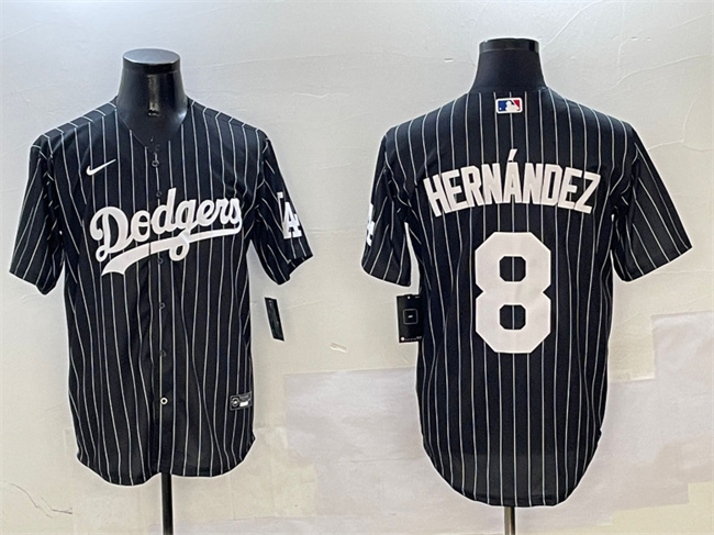 Los Angeles Dodgers #8 Enrique Hernández Black Cool Base Stitched Jersey - Zenithce