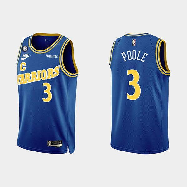 Golden State Warriors #3 Jordan Poole 2022-23 Blue With No.6 Patch Stitched Jersey - Zenithce