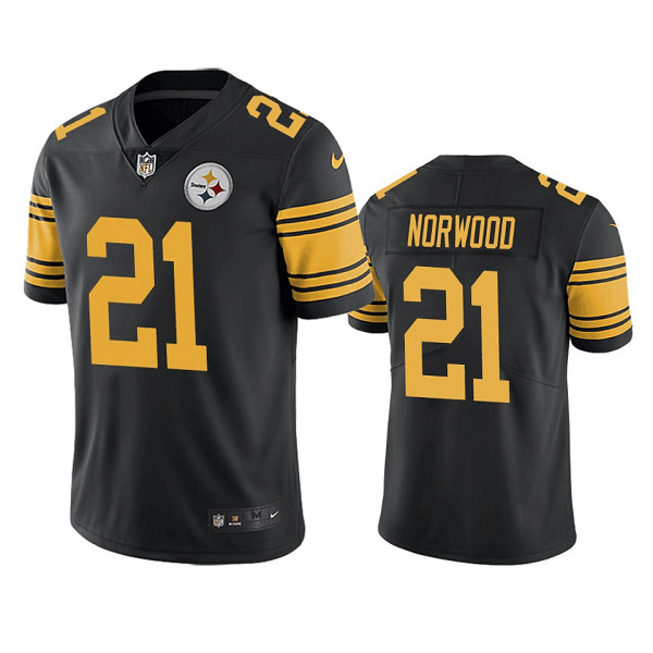 Pittsburgh Steelers #21 Tre Norwood Black Color Rush Limited Stitched Jersey - Zenithce