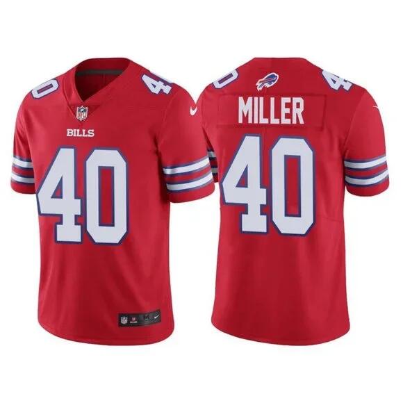 Buffalo Bills #40 Von Miller Red Vapor Untouchable Limited Stitched Jersey - Zenithce