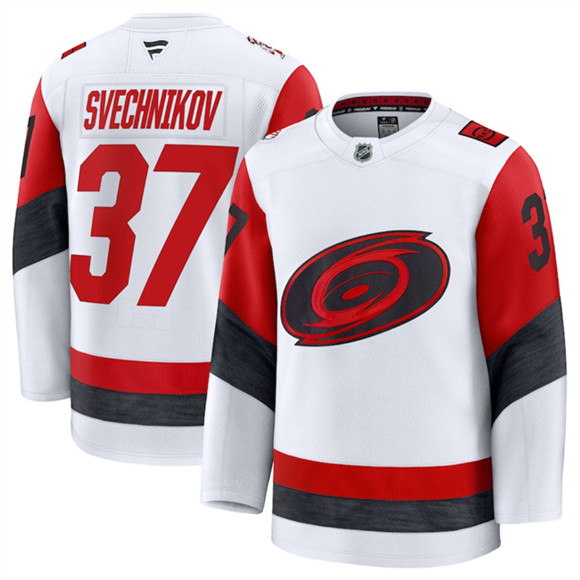 Carolina Hurricanes #37 Andrei Svechnikov White 2025 Away Stitched Jersey - Zenithce