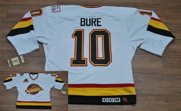 Canucks #10 Pavel Bure Stitched White CCM Throwback Vintage Jersey - Zenithce