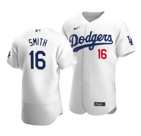Los Angeles Dodgers #16 Will Smith White Flex Base Sttiched Jersey - Zenithce