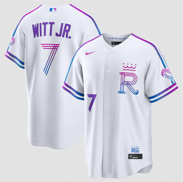 Kansas City Royals #7 Bobby Witt Jr. White 2026 City Connect Stadium Stitched Jersey - Zenithce
