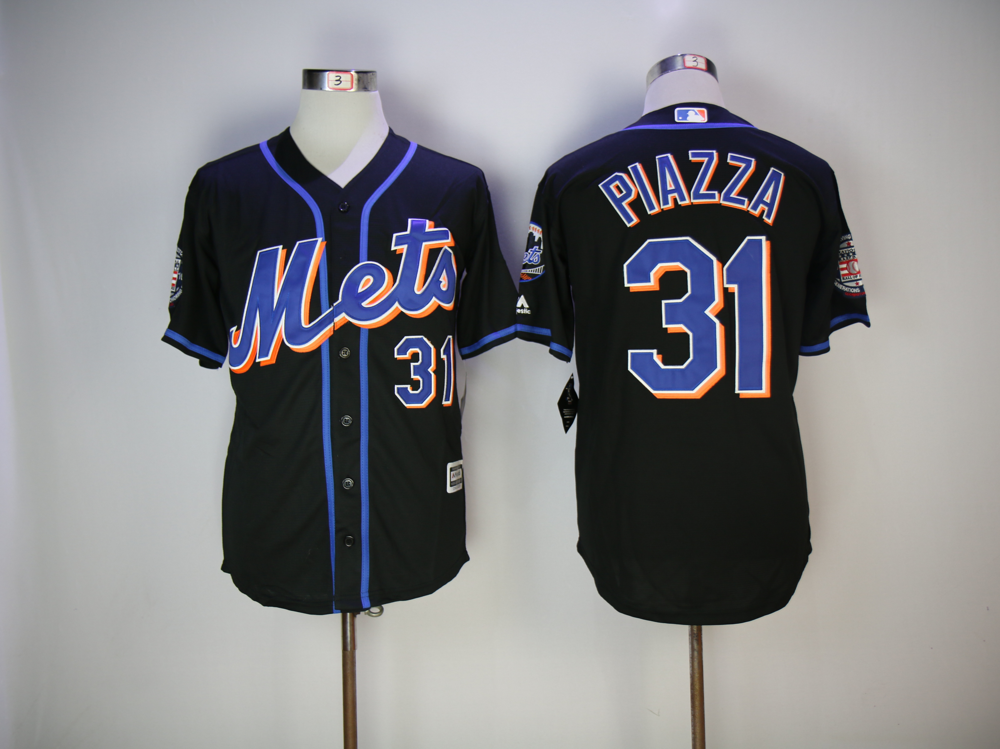 New York Mets #31 Mike Piazza Black Hall Of Fame Flexbase Stitched Jersey - Zenithce