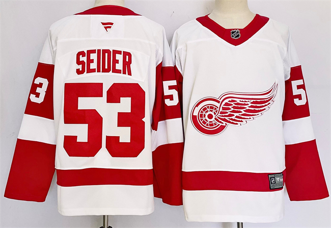 Detroit Red Wings #53 Moritz Seider White 2024-25 Stitched Jersey - Zenithce