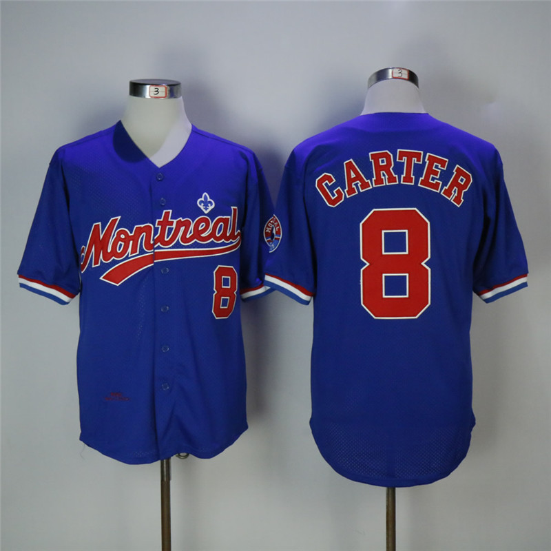 Montreal Expos #8 Gary Carter Blue Cooperstown Collection Mesh Batting Practice Stitched Jersey - Zenithce