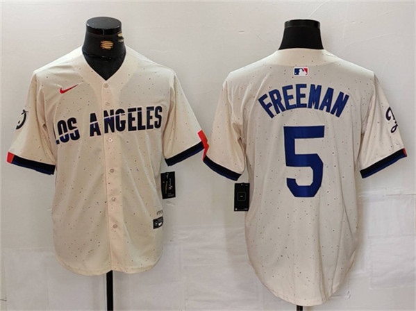 Los Angeles Dodgers #5 Freddie Freeman Cream Stitched Jersey - Zenithce