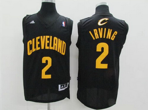 Cleveland Cavaliers #2 Kyrie Irving Revolution 30 Swingman Black With Gold Jersey - Zenithce