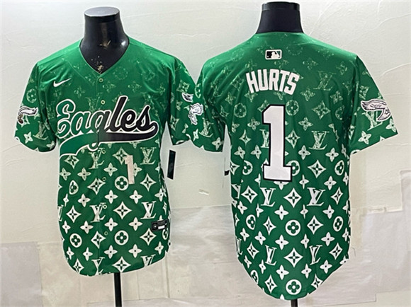 Philadelphia Eagles #1 Jalen Hurts Green With Patch Limited Stitched Jersey - Zenithce