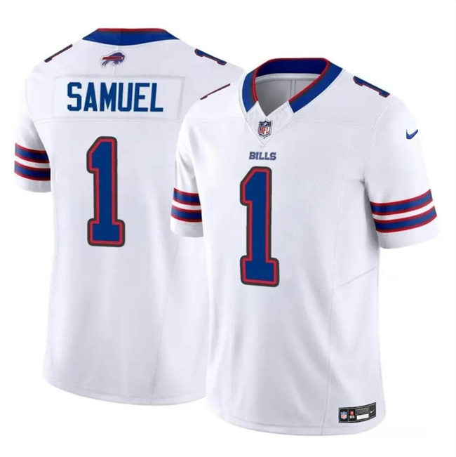 Buffalo Bills #1 Curtis Samuel White 2023 F.U.S.E. Vapor Untouchable Limited Stitched Jersey - Zenithce