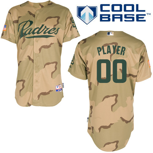Padres Customized Authentic Desert Camouflage Cool Base MLB Jersey - Zenithce