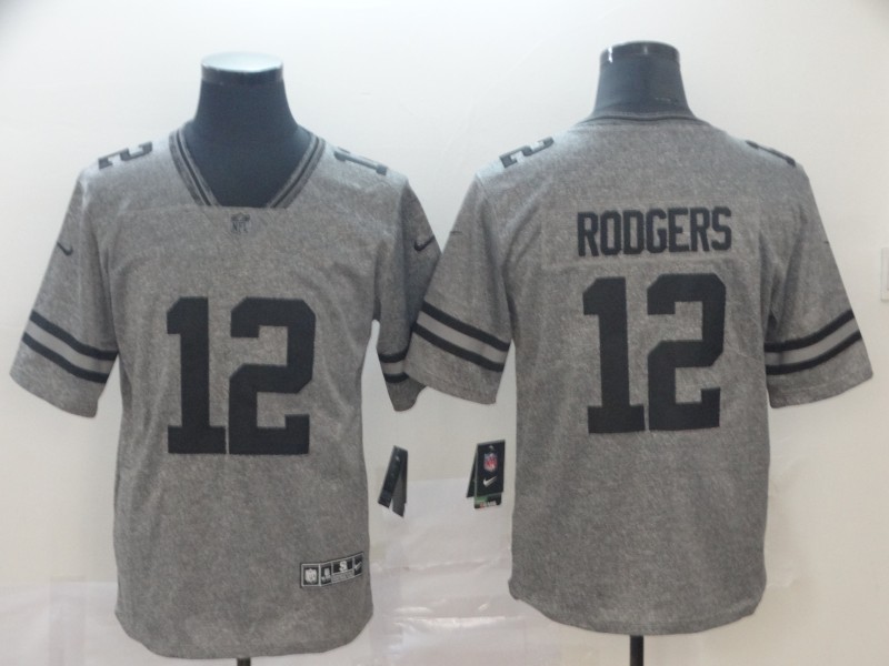 Green Bay Packers #12 Aaron Rodgers Grey Stitched Jersey - Zenithce