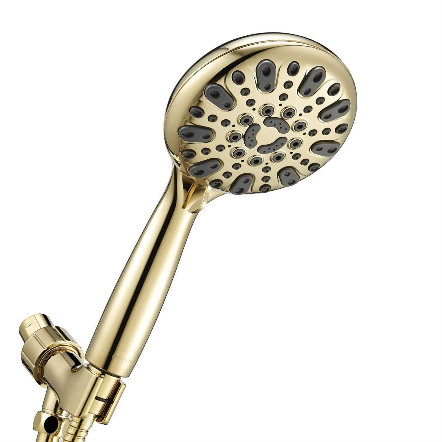 Couradric Handheld Shower Head, 6 Spray Setting High Pressure Shower Head with Brass Swivel Ball Bracket and Extra Long Stainless Steel Hose - Zenithce