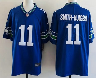 Seattle Seahawks #11 Jaxon Smith Njigba Limited Blue Throwback Vapor Jersey - Zenithce