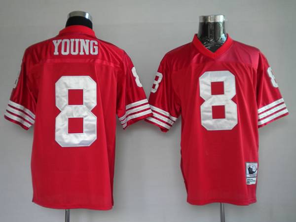 Mitchell And Ness 49ers #8 Steve Young Stitched Red Jersey - Zenithce