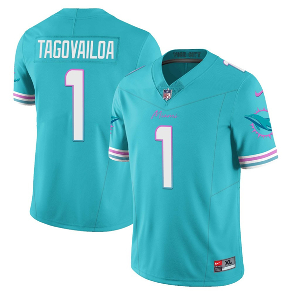 Miami Dolphins #1 Tua Tagovailoa Aqua 2023 F.U.S.E Alternate Vapor Limited Stitched Jersey - Zenithce