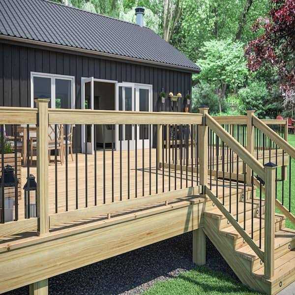 ProWood 6 ft. Southern Yellow Pine Routed Stair Rail Kit with SE Spindles - Zenithce