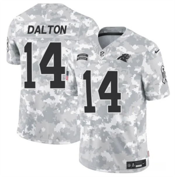 Carolina Panthers #14 Andy Dalton Arctic Camo 2024 F.U.S.E. Salute To Service Limited Stitched Jersey - Zenithce