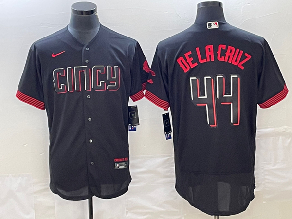 Cincinnati Reds #44 Elly De La Cruz Black 2023 City Connect Flex Base Stitched Jersey - Zenithce