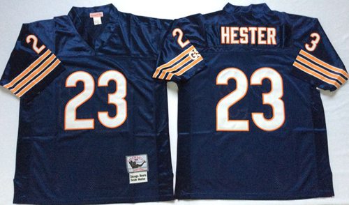 Mitchell Ness Bears #23 Devin Hester Blue Small No. Throwback Stitched Jersey - Zenithce