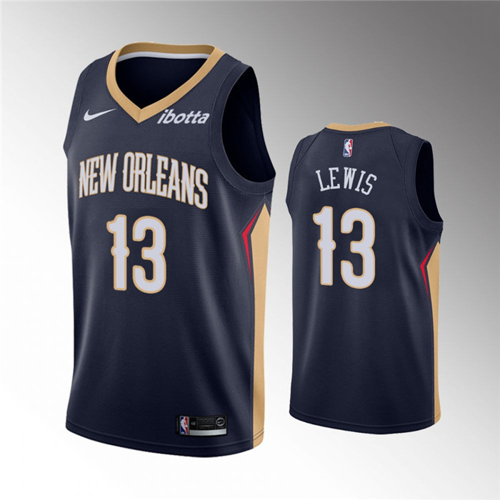 New Orleans Pelicans #13 Kira Lewis Jr. Navy Icon Edition Stitched Jersey - Zenithce