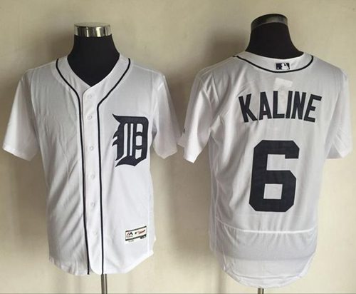 Tigers #6 Al Kaline White Flexbase Authentic Collection Stitched Jersey - Zenithce