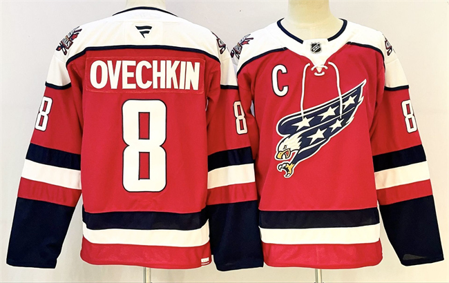 Washington Capitals #8 Alexander Ovechkin Navy With C Patch Stitched Jersey - Zenithce