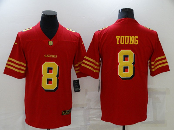 San Francisco 49ers #8 Steve Young Red Gold Vapor Untouchable Limited Stitched Jersey - Zenithce