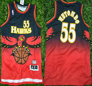 Atlanta Hawks #55 Dikembe Mutombo 1990 Red Hardwood Classics Soul Swingman Throwback Jersey - Zenithce
