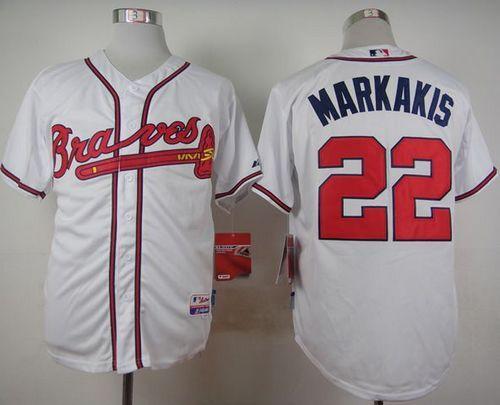 Braves #22 Nick Markakis White Cool Base Stitched Jersey - Zenithce