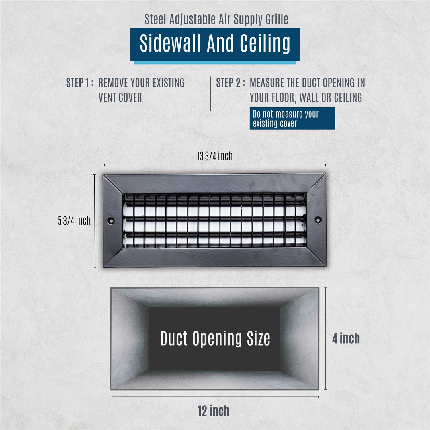 Handua Steel Adjustable Air Supply Grille - Zenithce