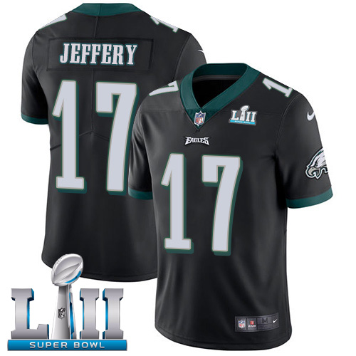 Philadelphia Eagles #17 Alshon Jeffery Black Super Bowl LII Game Stitched Jersey - Zenithce