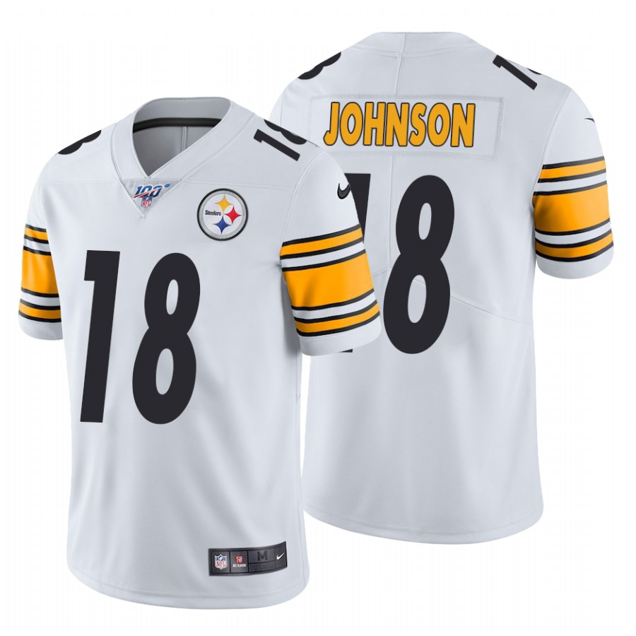 Pittsburgh Steelers #18 Diontae Johnson 2019 100th Season White Vapor Untouchable Limited Stitched Jersey - Zenithce