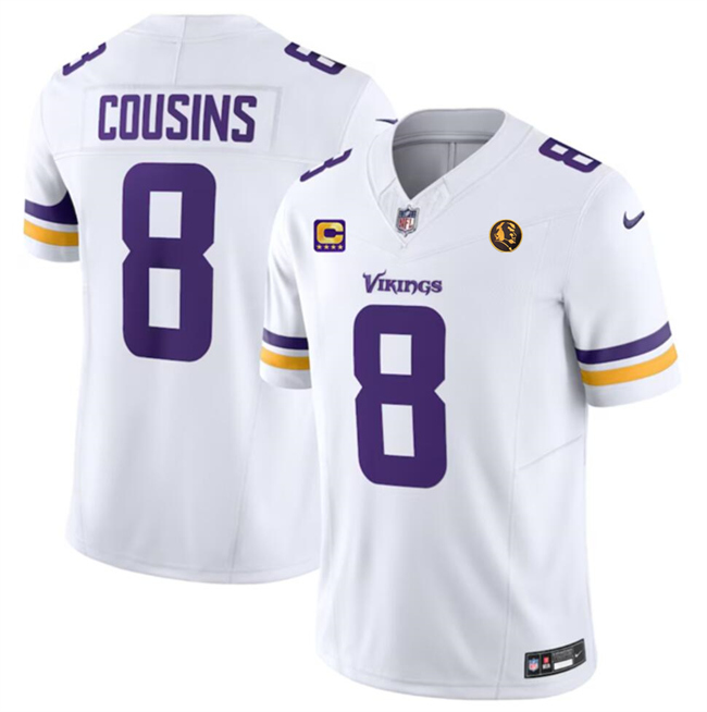 Minnesota Vikings #8 Kirk Cousins White 2023 F.U.S.E. With With 4-Star C Patch And John Madden Patch Vapor Limited Stitched Jersey - Zenithce