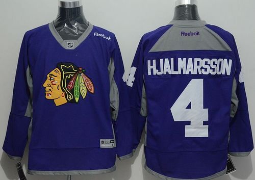 Blackhawks #4 Niklas Hjalmarsson Purple Practice Stitched Jersey - Zenithce