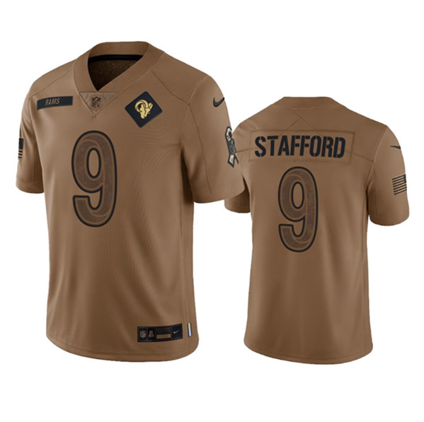 Los Angeles Rams #9 Matthew Stafford 2023 Brown Salute To Service Limited Stitched Jersey - Zenithce