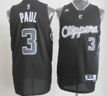 Los Angeles Clippers #3 Chris Paul Revolution 30 Swingman All Black With White Jersey - Zenithce