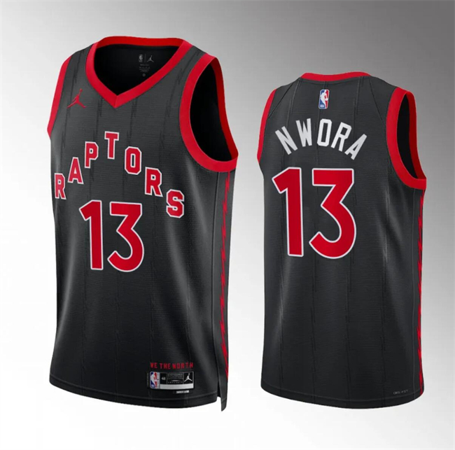 Toronto Raptors #13 Jordan Nwora Black Statement Edition Stitched Jersey - Zenithce