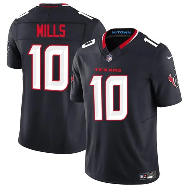 Houston Texans #10 Davis Mills Navy 2025 F.U.S.E. Vapor Limited Football Stitched Jersey - Zenithce