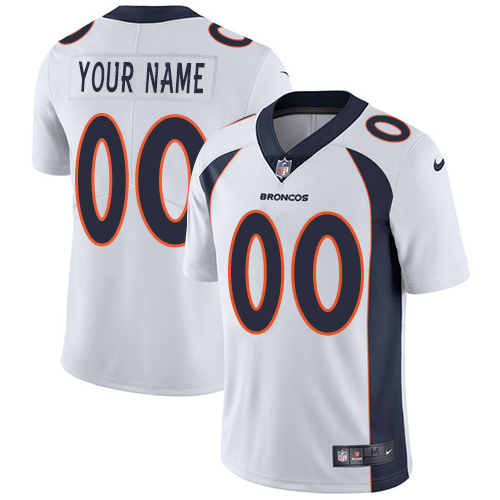 Broncos Customized White Vapor Untouchable Limited Stitched Jersey - Zenithce